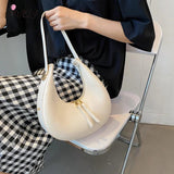 Vintage Leather Tote Bag Soft Women's Handbag Travel Shoulder Armpit Bag