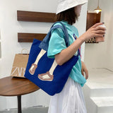 Canvas Shoulder Bag Large Capacity Travel Shopping Tote