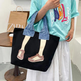 Canvas Shoulder Bag Large Capacity Travel Shopping Tote