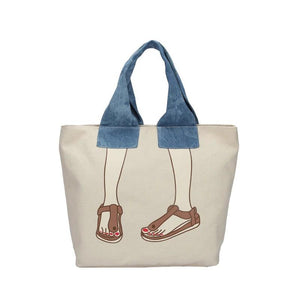 Canvas Shoulder Bag Large Capacity Travel Shopping Tote