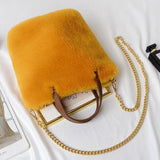 Faux Fur Winter Women Handbags Plush Ladies Shoulder Bag Female Clutch Purse