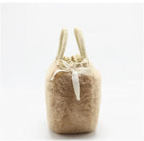 Hand-Woven Ladies Straw Bag Plush Rattan Bag