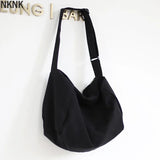 Canvas Shoulder Bag Crossbody Handbag Zipper Eco Book Bag