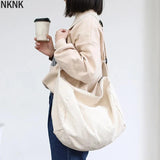 Canvas Shoulder Bag Crossbody Handbag Zipper Eco Book Bag