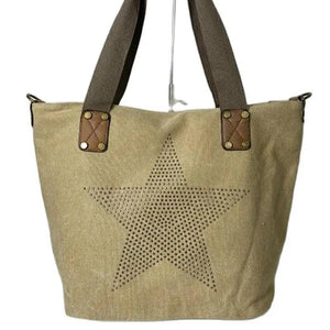 Star Canvas Shoulder Bags Casual Large Size Travel Bags