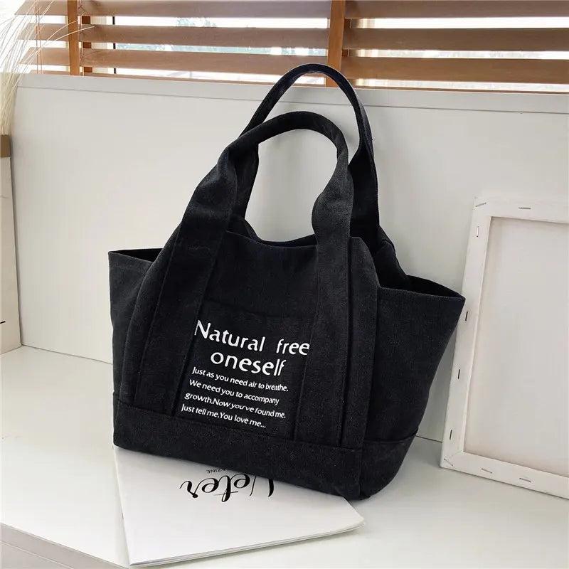 Canvas Shoulder Bag Women's Handbag Large Shopper Tote Pure Cotton Portable Bag