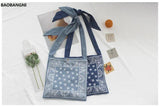 Boho Wide Strap Slouch Bag Women Bohemian Style Printing Messenger Big Handbag