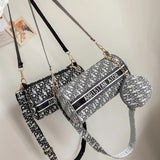 Vintage Women's Shoulder Round Bags Set Crossbody Bag Shopper Wallet Handbags