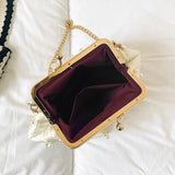 Beaded Frame Evening Clutch Bag Women's Handbag Small Tote