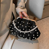 Beaded Frame Evening Clutch Bag Women's Handbag Small Tote