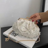 Beaded Frame Evening Clutch Bag Women's Handbag Small Tote