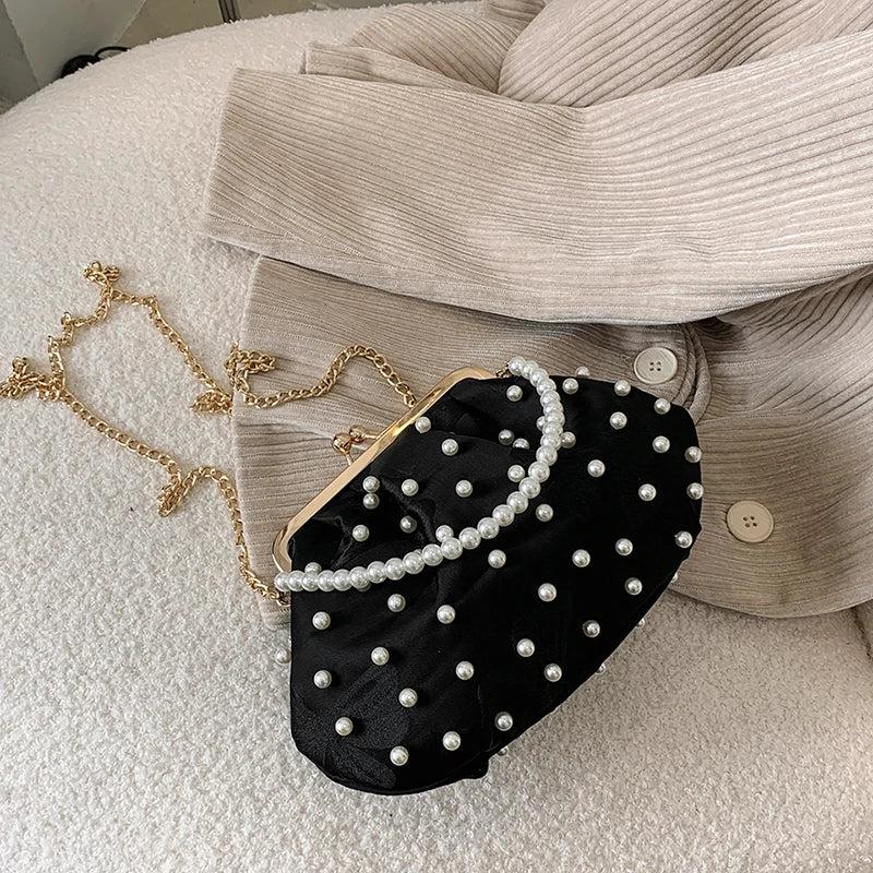 Beaded Frame Evening Clutch Bag Women's Handbag Small Tote