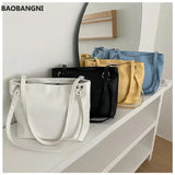 Leather Tote Bag Handbags Zipper Wide Bucket Clutch