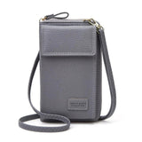Pink Leather Small Shoulder Bag with Strap for Phone and Wallet