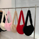 Winter Faux Fur Women's Bag Furry Plush Shoulder Bags for Women