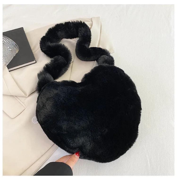 Winter Faux Fur Women's Bag Furry Plush Shoulder Bags for Women