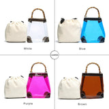 Clear Bucket Bag Transparent Shoulder Handbag Casual Shopping Scarves Messenger