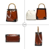 Clear Bucket Bag Transparent Shoulder Handbag Casual Shopping Scarves Messenger