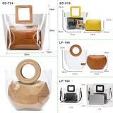 Clear Bucket Bag Transparent Shoulder Handbag Casual Shopping Scarves Messenger