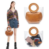 Clear Bucket Bag Transparent Shoulder Handbag Casual Shopping Scarves Messenger
