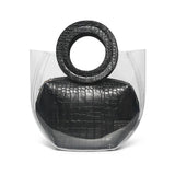 Clear Bucket Bag Transparent Shoulder Handbag Casual Shopping Scarves Messenger