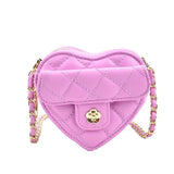 Small Women Heart Shoulder Bag Mini PU Leather Crossbody Bags Handbag