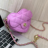 Small Women Heart Shoulder Bag Mini PU Leather Crossbody Bags Handbag
