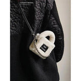 Women's Winter Satchels Handbags Faux Fur Leopard Shoulder Totes