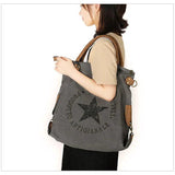 Big Star Printed Canvas Tote Handbag - High Women's Vintage Travel Shoulder Bag