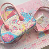 Pink Lolita Handbag Printed Tote Boston Bag
