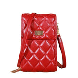 Lingge Pattern Shoulder Bag Women Small Crossbody Messenger Daily Clutch