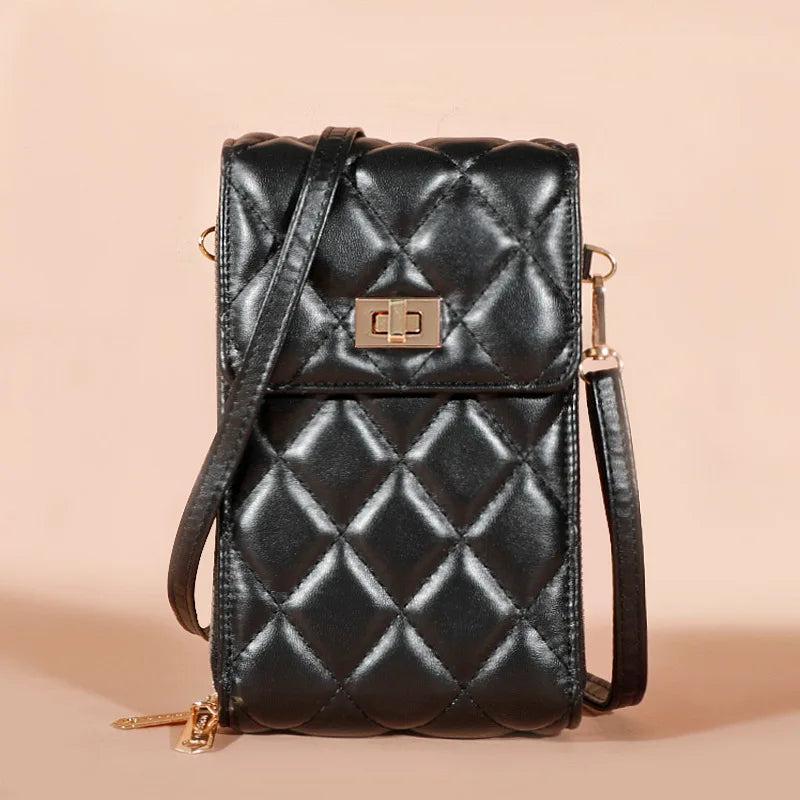 Lingge Pattern Shoulder Bag Women Small Crossbody Messenger Daily Clutch