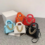 Mini Orange Tote Bags For Women Red Purses Ladies Leather