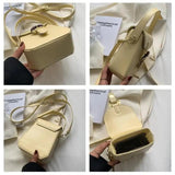 Candy Mini Phone Bag PU Leather Crossbody Bags Vintage Lock Lady Purses