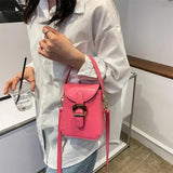 Candy Mini Phone Bag PU Leather Crossbody Bags Vintage Lock Lady Purses