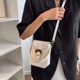 Candy Mini Phone Bag PU Leather Crossbody Bags Vintage Lock Lady Purses