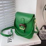 Candy Mini Phone Bag PU Leather Crossbody Bags Vintage Lock Lady Purses