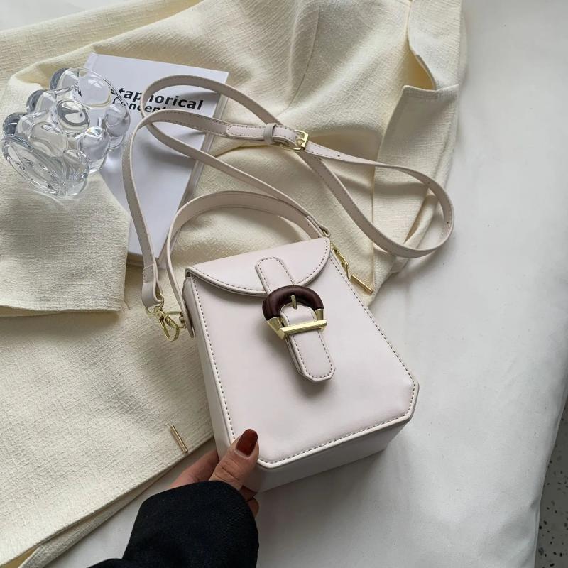 Candy Mini Phone Bag PU Leather Crossbody Bags Vintage Lock Lady Purses