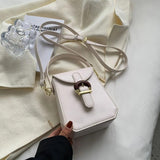 Candy Mini Phone Bag PU Leather Crossbody Bags Vintage Lock Lady Purses