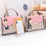 Women School Litter Bear PU Leather Waterproof Handbag Women's Shoulder Bag