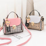 Women School Litter Bear PU Leather Waterproof Handbag Women's Shoulder Bag