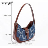 Denim Shoulder Bag Ladies Leather Casual Handbag