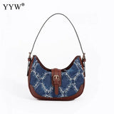 Denim Shoulder Bag Ladies Leather Casual Handbag