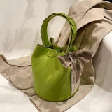 Vintage Small PU Leather Bucket Crossbody Sling Bags for Women