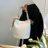 Vintage Small PU Leather Bucket Crossbody Sling Bags for Women