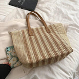 Summer High Shopping Bag Women Straw Bags Beach Shoulder Bag