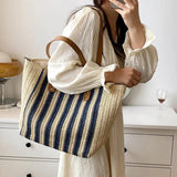 Summer High Shopping Bag Women Straw Bags Beach Shoulder Bag