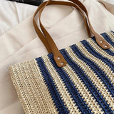 Summer High Shopping Bag Women Straw Bags Beach Shoulder Bag