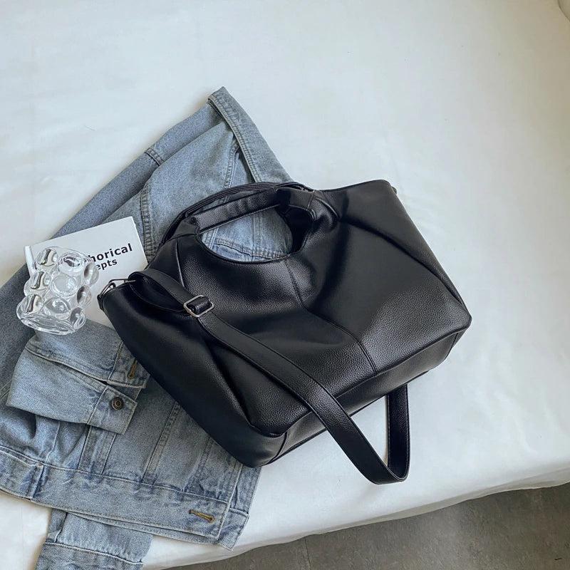 Winter Leather Tote Bag for Women - High Capacity Handbag