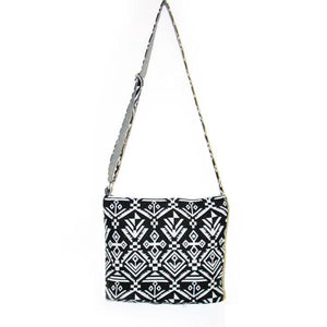 Bohemian Women's Shoulder Bag Crossbody Cotton Canvas Small Flap Handbag Purse